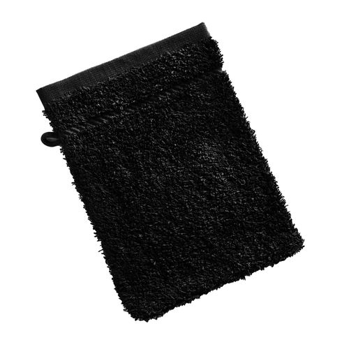 Lot De 2 Gant De Toilette 15x20 Noir En Coton