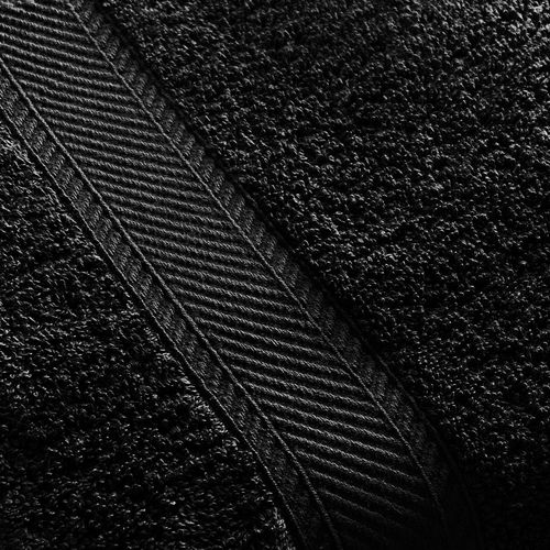 Lot De 2 Serviette De Toilette 50x100 Noir En Coton