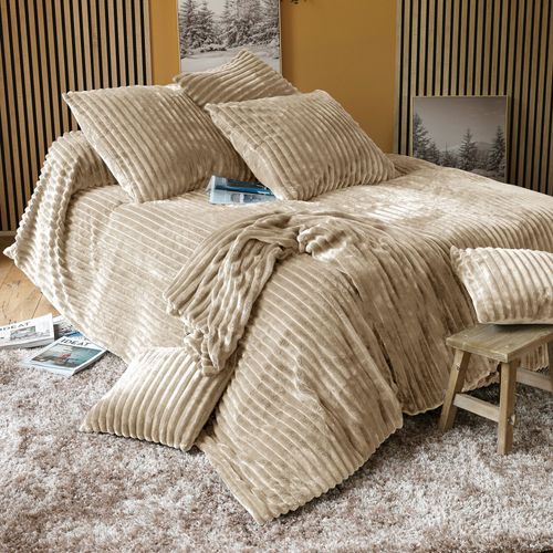 Plaid 150x150 Blanc Écru En Polyester