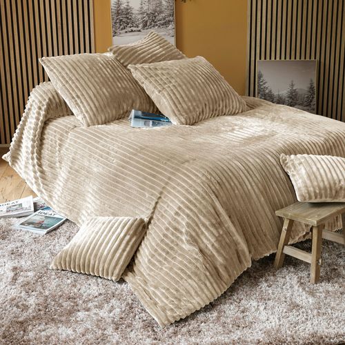 Jeté De Lit 230x250 Blanc Écru En Polyester