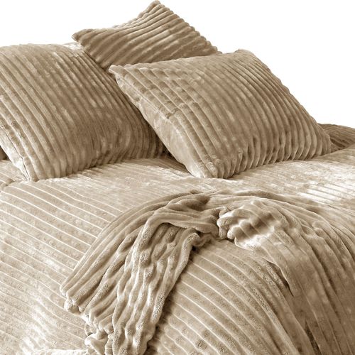 Jeté De Lit 230x250 Blanc Écru En Polyester