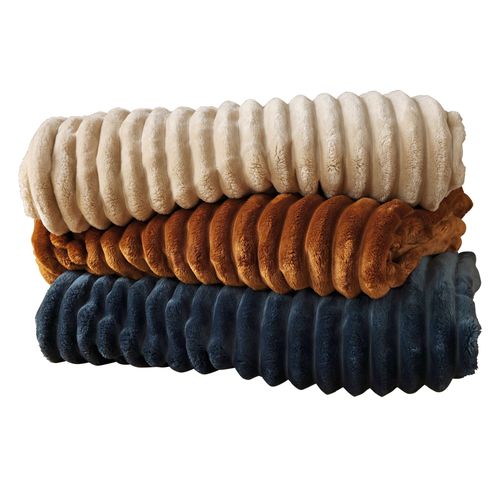 Plaid 150x150 Bleu Nuit En Polyester