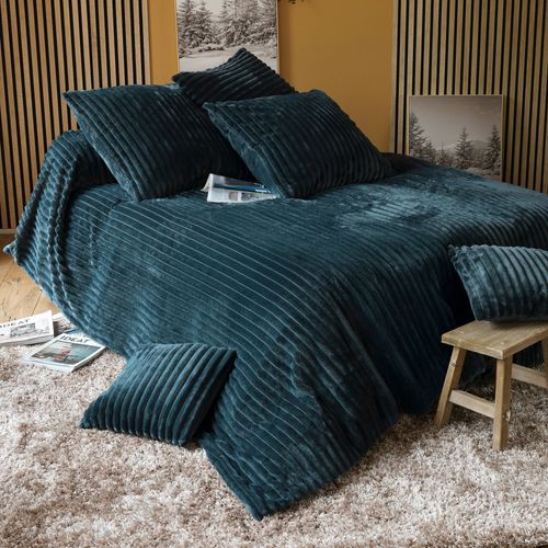 Jeté De Lit 180x250 Bleu Nuit En Polyester