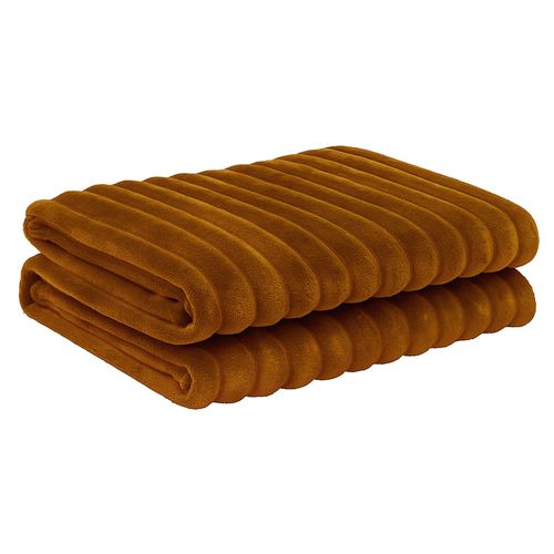 Plaid 150x150 Marron Caramel En Polyester