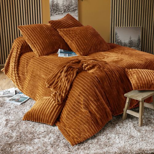 Housse De Coussin 40x40 Marron Caramel En Polyester