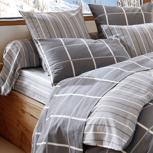 Drap-housse 140x190x28 Gris En Coton