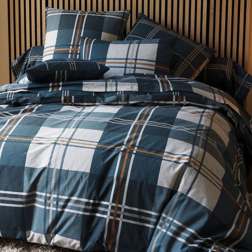 Drap-housse 90x190x28 Bleu En Coton