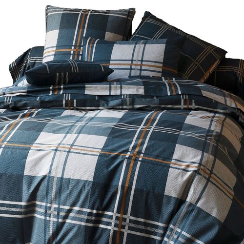 Housse De Couette 240x220 Bleu En Coton