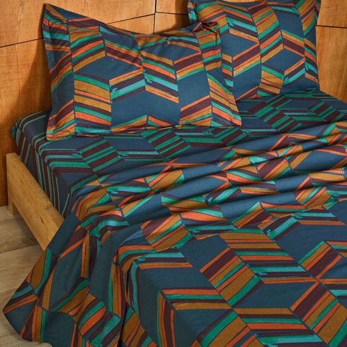 Drap-housse 90x190x28 Multicolore En Coton