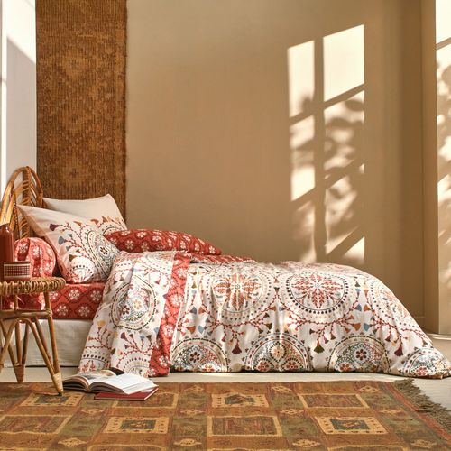 Drap-housse 140x190x28 Beige En Coton