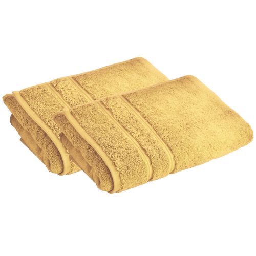 Serviette De Toilette 50x100 Jaune Paille En Coton