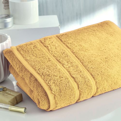 Serviette De Toilette 50x100 Jaune Paille En Coton