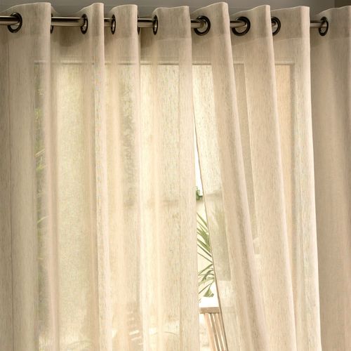 Voilage 145x240 Beige Ficelle En Coton