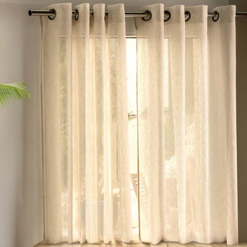 Voilage 145x240 Beige Ficelle En Coton