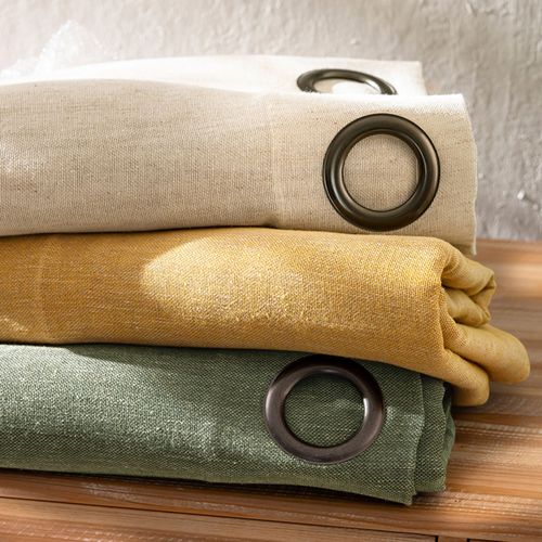 Voilage 145x240 Jaune Ocre En Coton