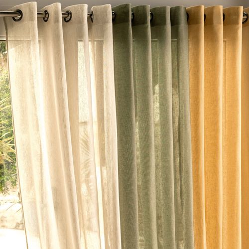 Voilage 145x240 Jaune Ocre En Coton