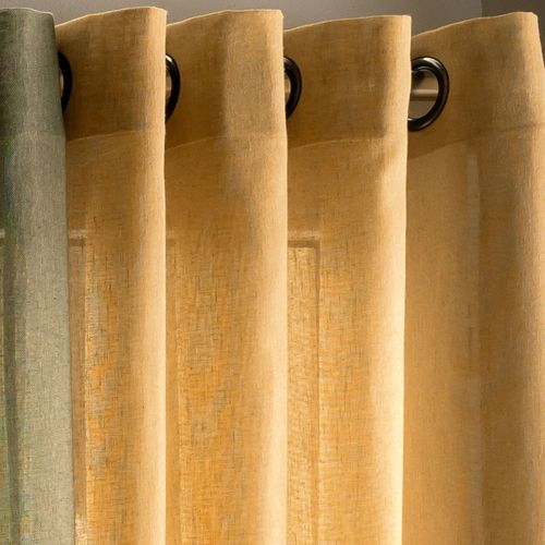 Voilage 145x240 Jaune Ocre En Coton