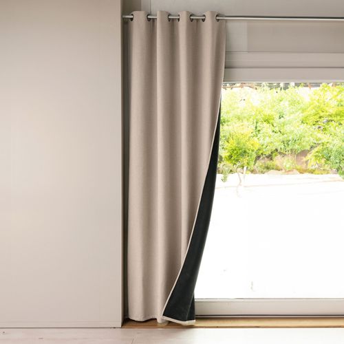 Rideau Occultant 140x250 Beige En Polyester