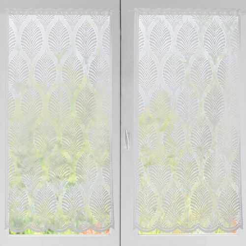 Lot De 2 Voilage Droit 44x90 Blanc En Polyester