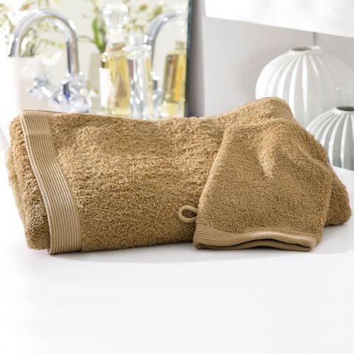 Serviette De Toilette 50x100 Marron Camel En Coton 550 G/m²