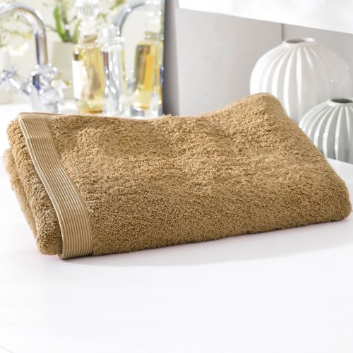 Lot De 2 Gant De Toilette 15x21 Marron Camel En Coton 550 G/m²