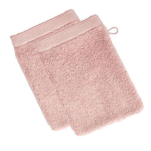 Lot De 2 Gant De Toilette 15x21 Rose Nude En Coton 550 G/m²