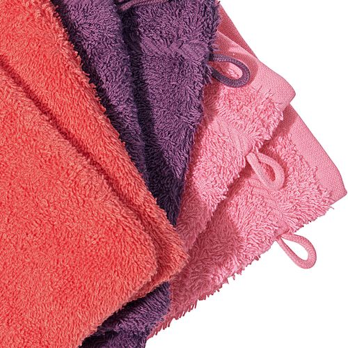 Lot De 6 Gant De Toilette 15x20 Orange Corail En Acrylique