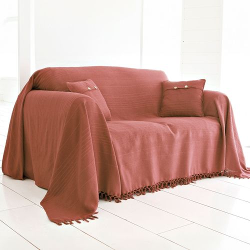 Jeté De Canapé 270x250 Marron Noisette En Coton