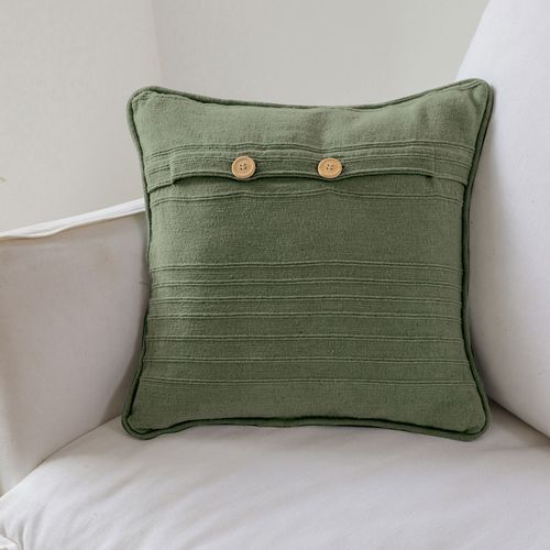 Housse De Coussin 65x65 Vert Olive En Coton