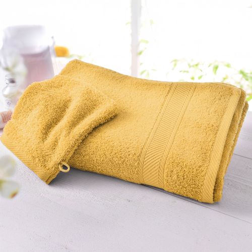 Drap De Bain 100x150 Jaune Miel En Coton