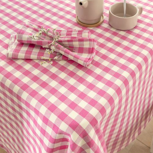 Nappe 150x350 Rose Pivoine En Coton