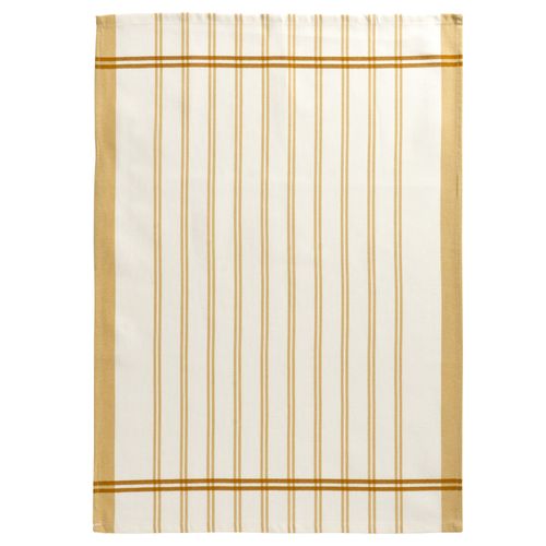 Lot De 2 Lot Torchons + Essuie-mains 50x70 Jaune Ocre En Coton