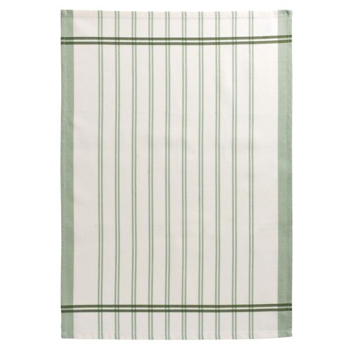 Lot De 2 Lot Torchons + Essuie-mains 50x70 Vert Amande En Coton