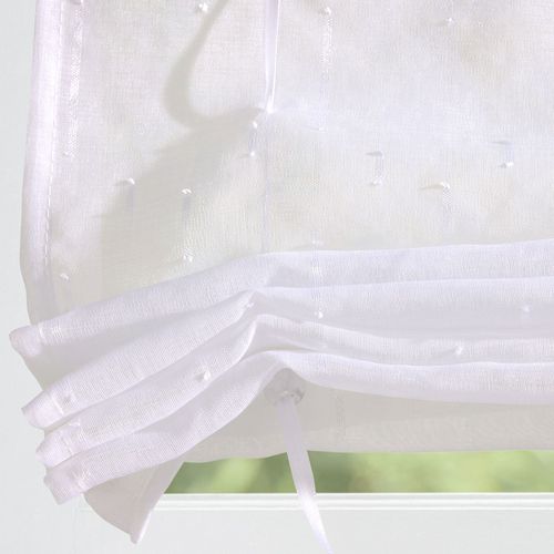 Lot De 2 Voilage Droit 90x200 Blanc En Polyester