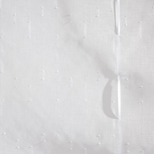 Lot De 2 Voilage Droit 90x200 Blanc En Polyester