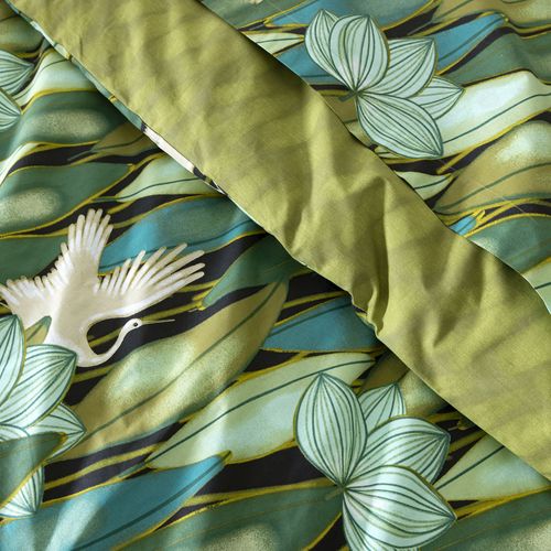 Housse De Couette 140x200 Vert Bronze En Coton