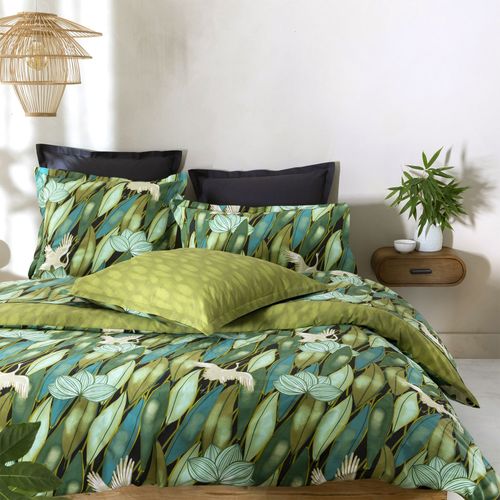 Housse De Couette 140x200 Vert Bronze En Coton