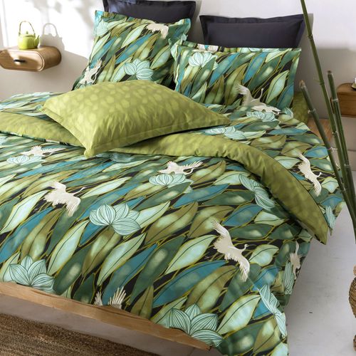 Housse De Couette 140x200 Vert Bronze En Coton