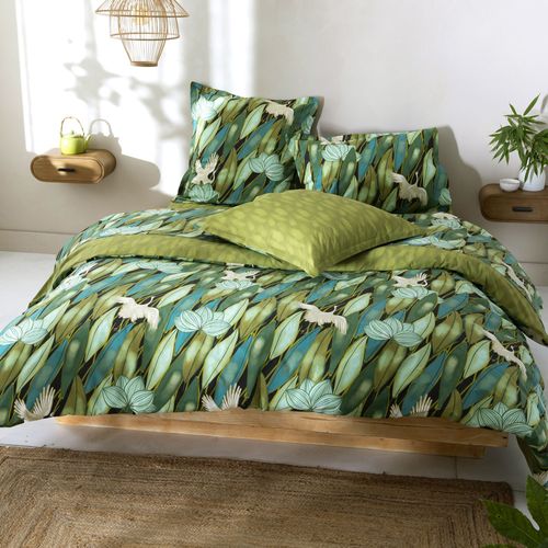Housse De Couette 260x240 Vert Bronze En Coton