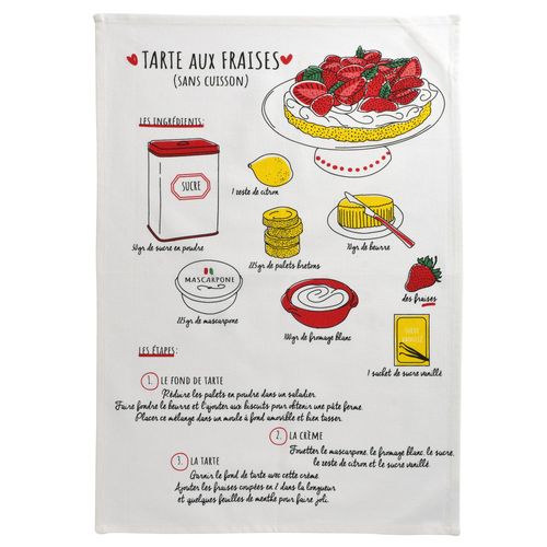 Lot De 2 Torchons 50x70 Blanc En Coton 200 G/m²