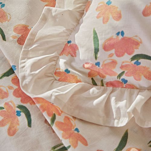 Taie Volant 50x70 Multicolore En Coton