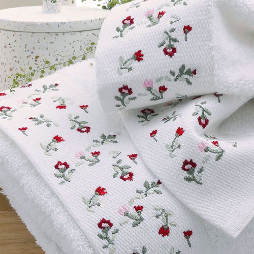 Serviette De Toilette 50x90 Blanc En Coton 450 G/m²