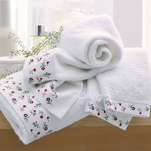 Lot De 2 Gant De Toilette 15x21 Blanc En Coton 450 G/m²