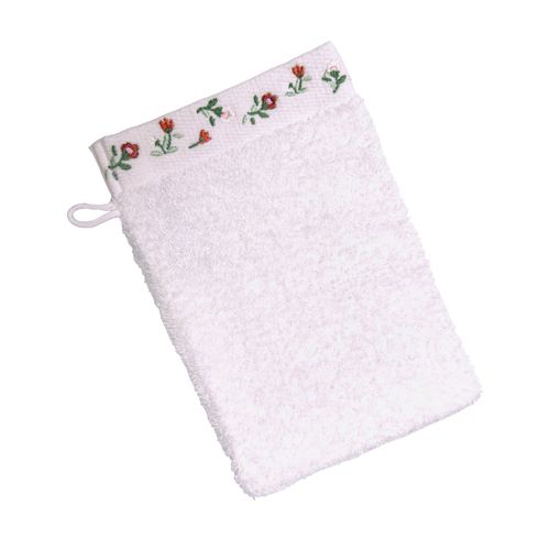 Lot De 2 Gant De Toilette 15x21 Blanc En Coton 450 G/m²