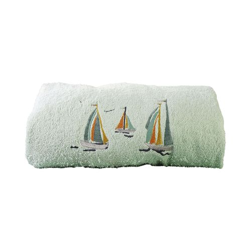 Serviette De Toilette 50x90 Vert D'eau En Coton