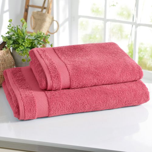 Lot De 2 Gant De Toilette 15x21 Rose Framboise En Coton 500 G/m²