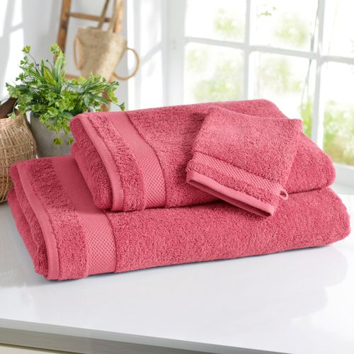 Lot De 2 Gant De Toilette 15x21 Rose Framboise En Coton 500 G/m²