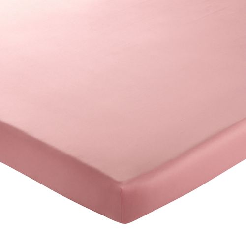 Drap-housse 160x200x28 Rose Poudré En Coton
