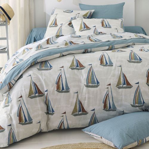 Housse De Couette 260x240 Bleu En Coton