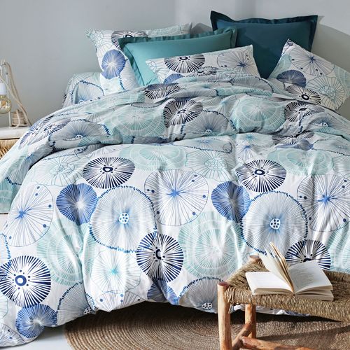 Housse De Couette 200x200 Bleu En Coton